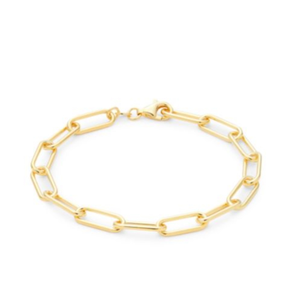 14K Yellow Vermeil Paperclip Chain Bracelet